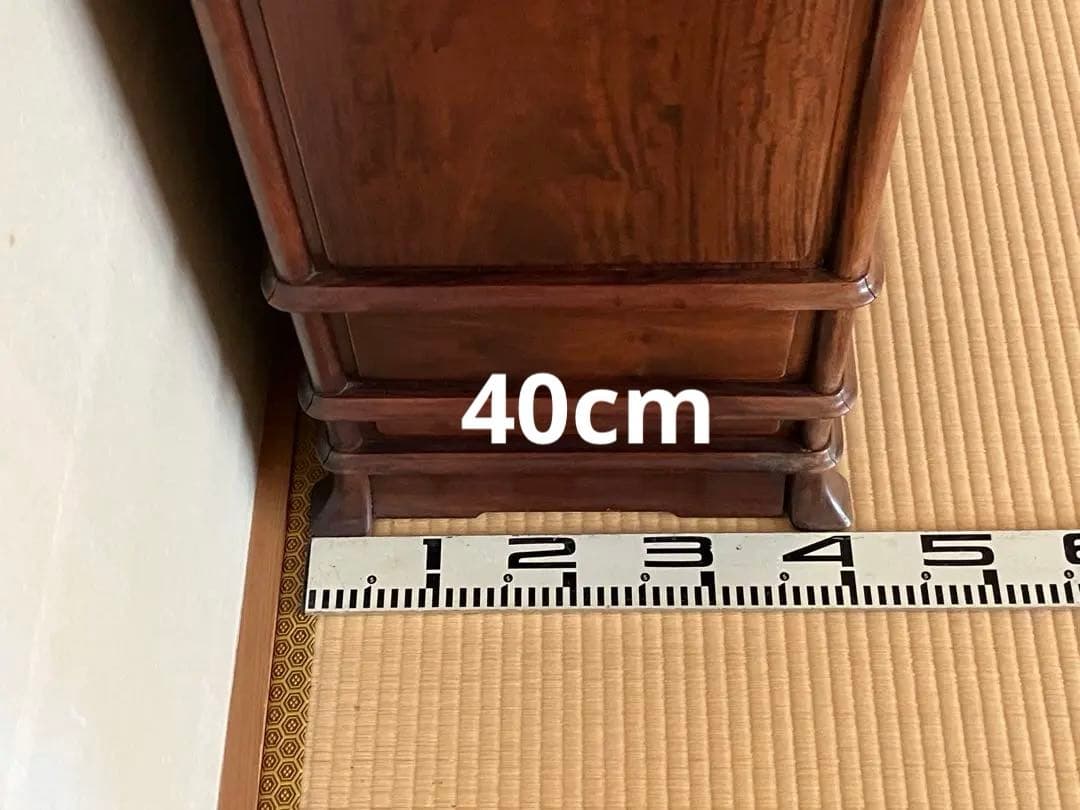 茶箪笥 かざり棚 和風木製オープンシェルフ 引き出し付き