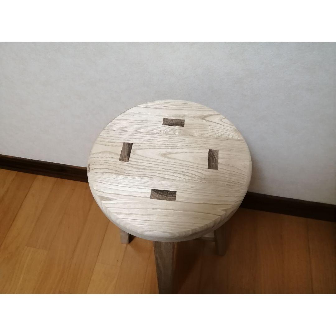 栗材スツール　高さ43cm(ピンホールあり)　丸椅子　stool