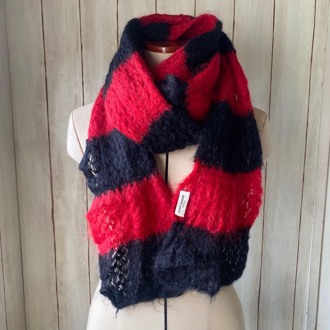 13aw SAINT LAURENT PARISエディ期　モヘアマフラー