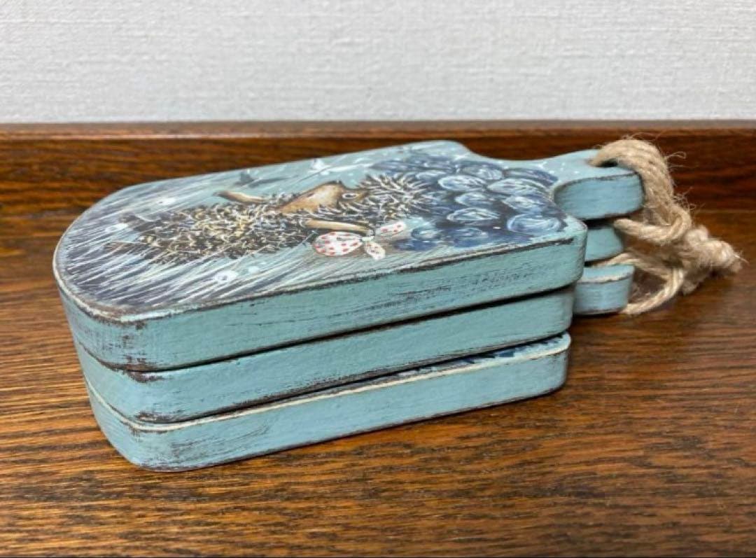 ロシア雑貨☆『霧の中のハリネズミ』木製壁掛け飾り マトリョーシカ ガリーナ作