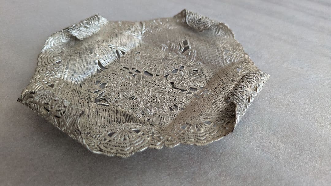 銀製レーストレイ　小物入れ　スターリングシルバー