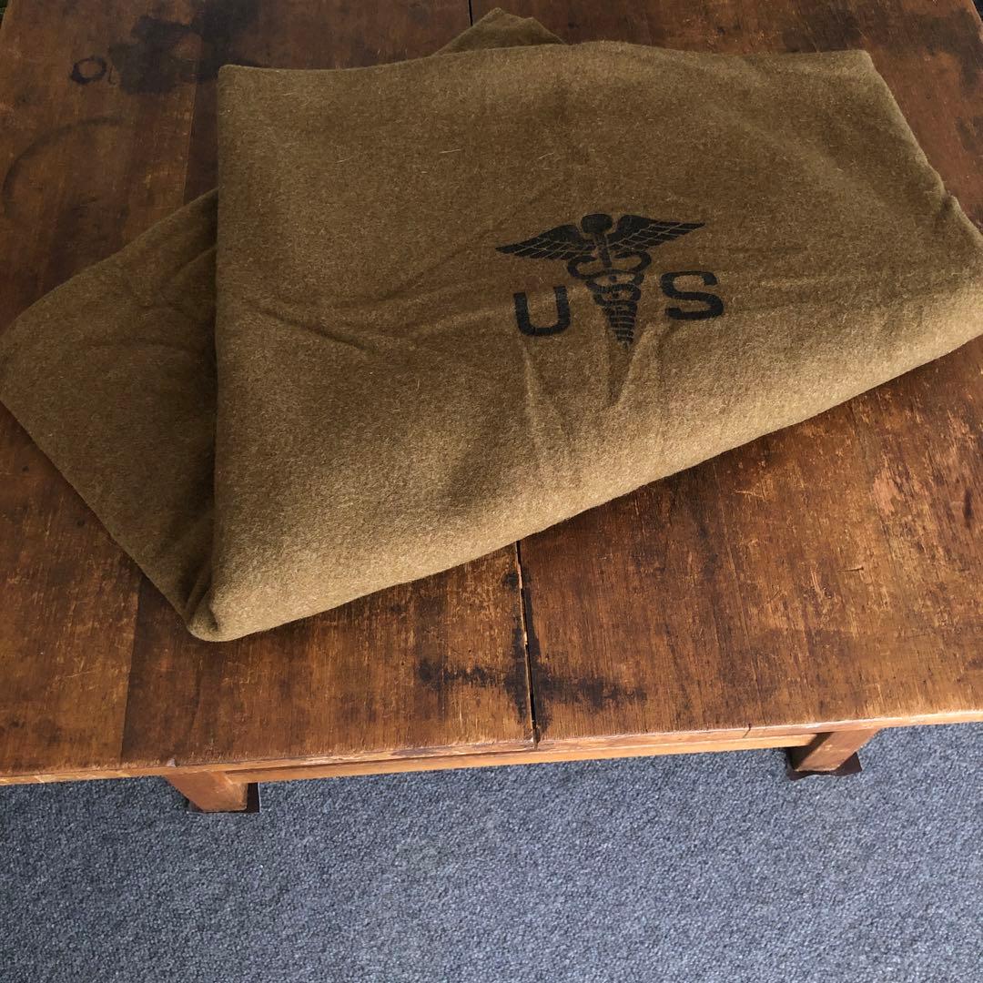 US製　ブランケット　170✖️220cm カーキ色　美品