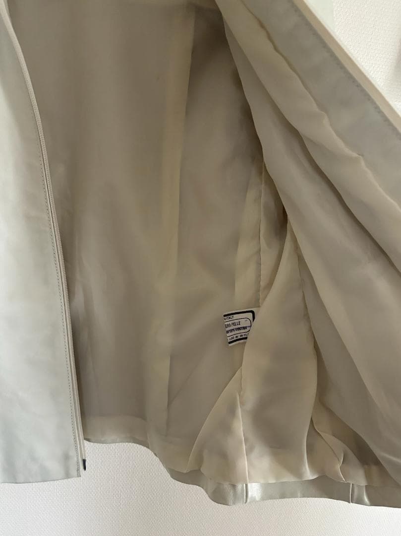 ジャケット・アウター Vera Pelle white leather jacket