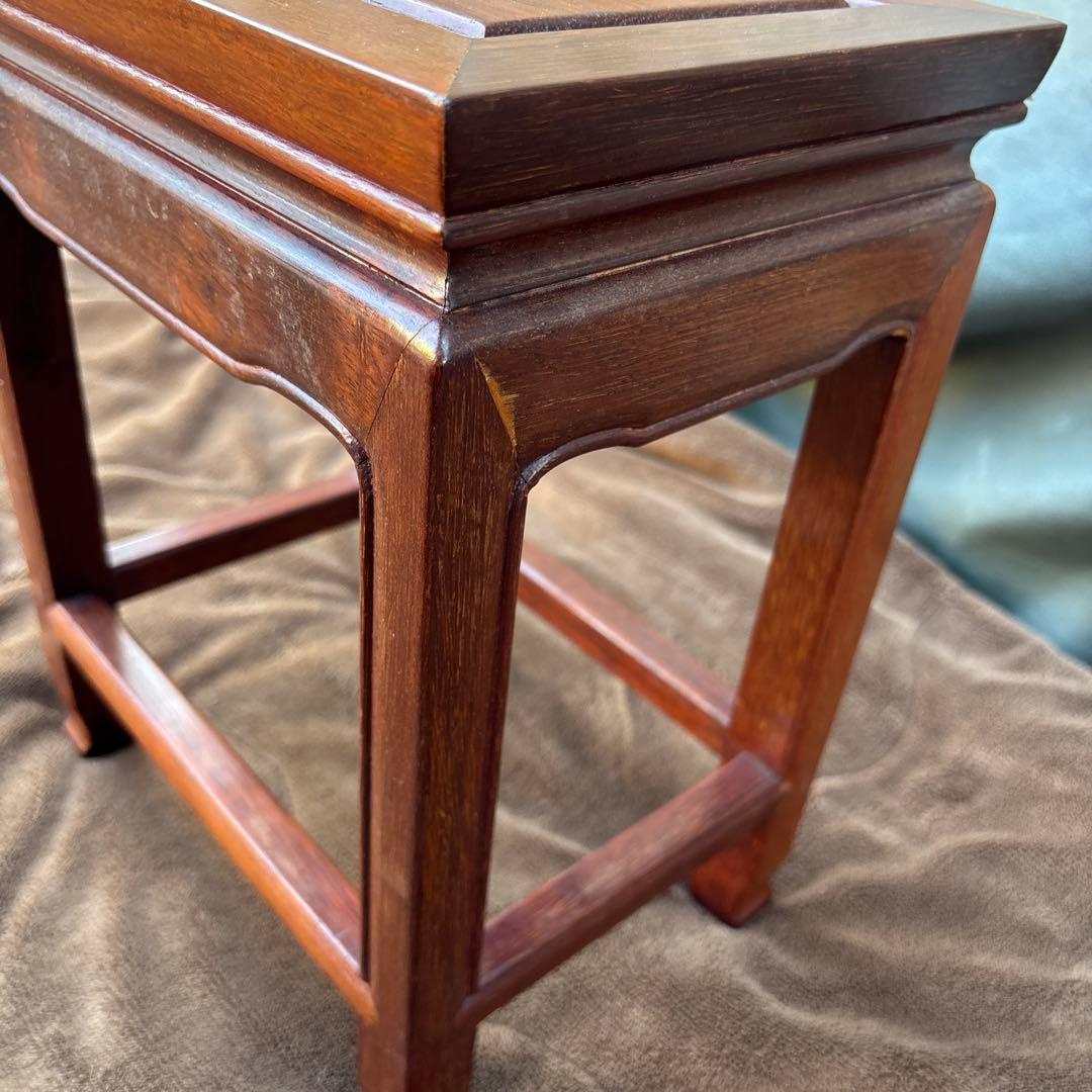 サイドテーブル3点セット　花台　花梨　螺鈿細工？