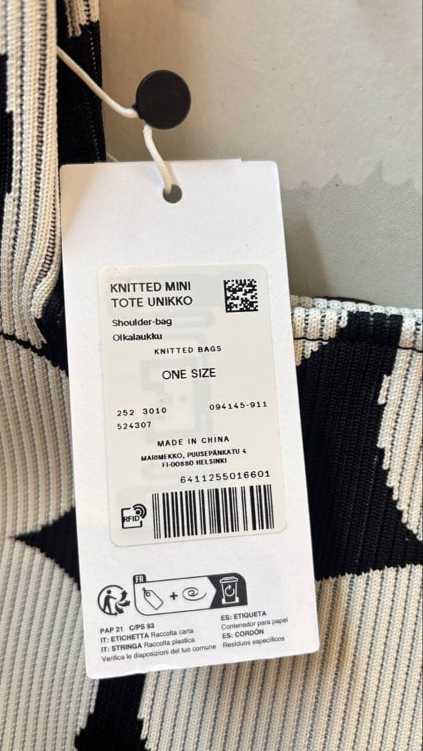 マリメッコ トートバッグ　ウニッコ marimekko