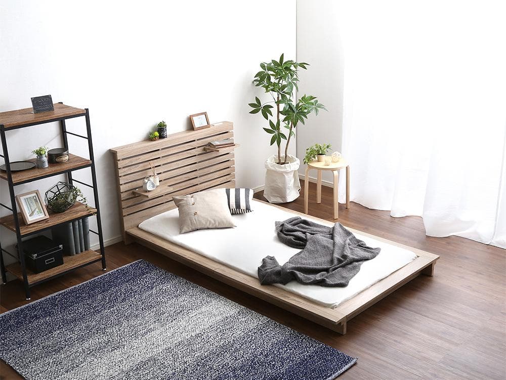 【ナチュラル　シングル】 おしゃれなフロアベッド　ロースタイル <フレームのみ>