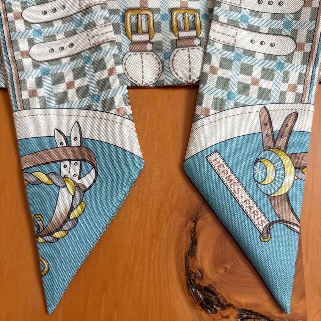 エルメス　ツイリー　馬車の変遷 2024SS 水色　ブルー