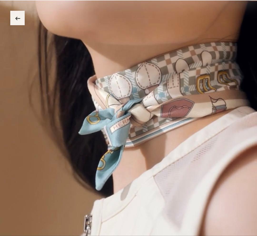 エルメス　ツイリー　馬車の変遷 2024SS 水色　ブルー