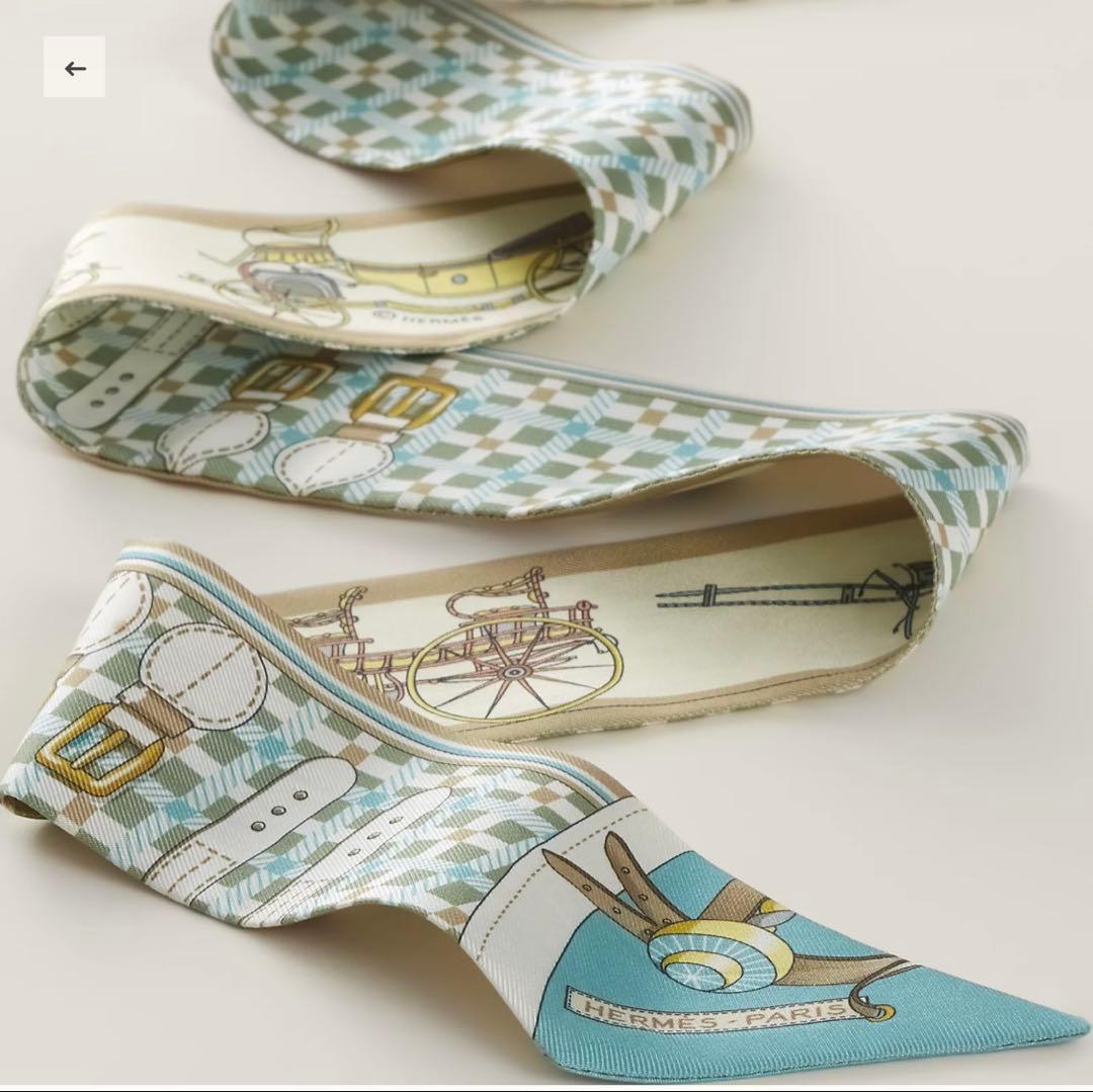 エルメス　ツイリー　馬車の変遷 2024SS 水色　ブルー