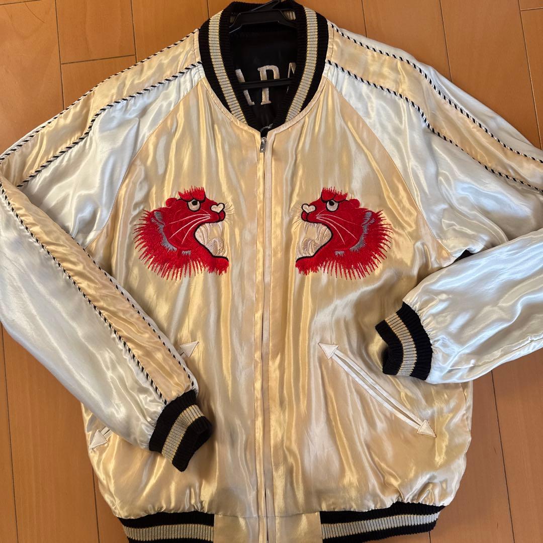 ネイビー ドラゴン刺繍 スカジャン