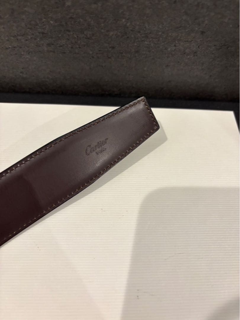 カルティエ　サントス　レザーベルト 黒　102㎝