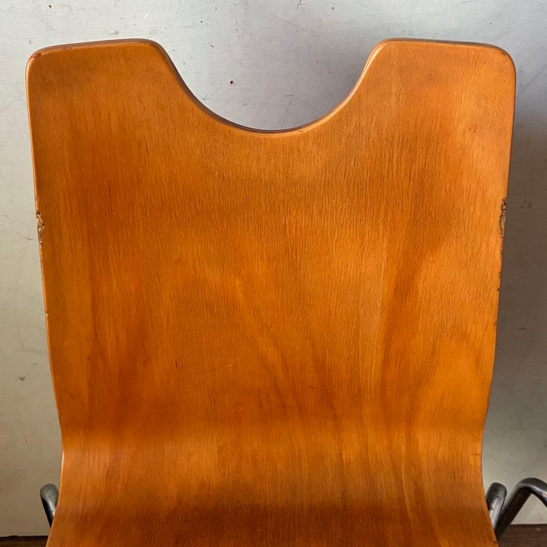 2脚セット ヴィンテージ プライウッド スタッキングチェア ①