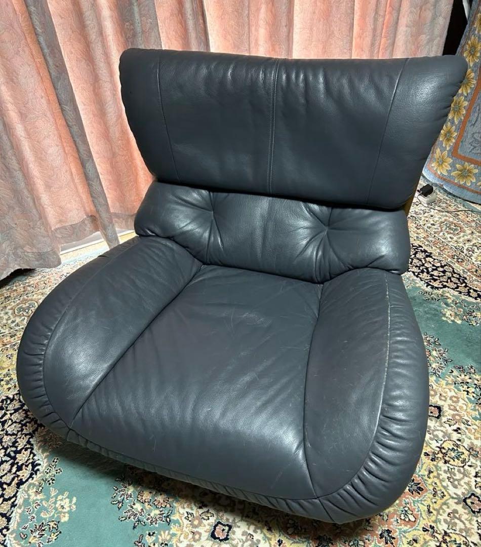 karimoku カリモク 回転 本革レザー 1人掛けソファ