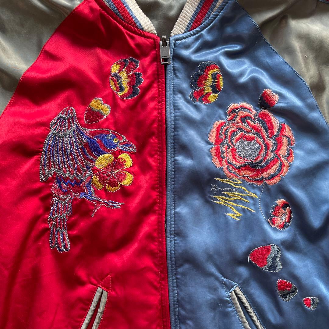 90's~ DIESEL スカジャン 牡丹 燕 鯉 梅 リバーシブル M相当