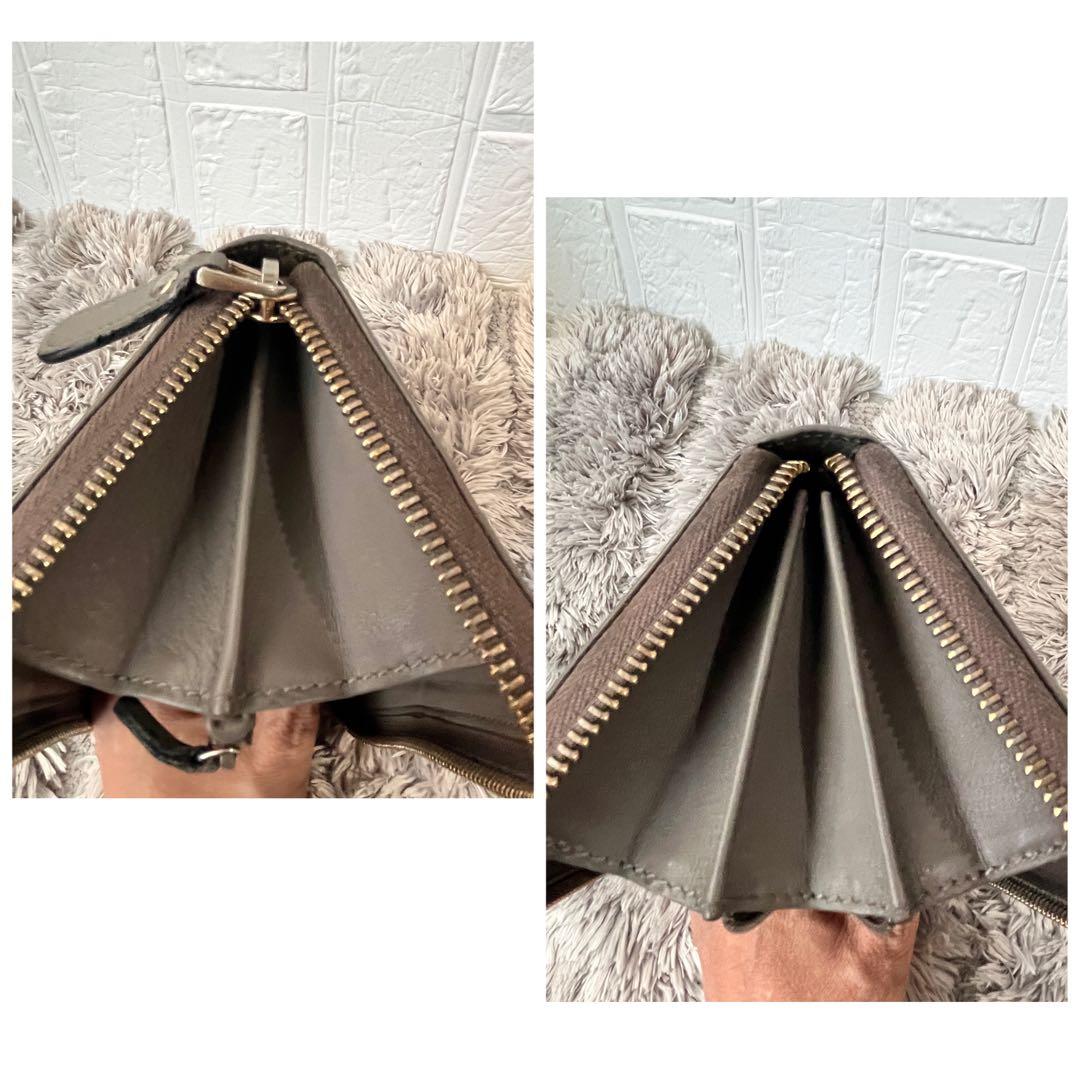 GUCCI マイクロシマ　ラウンドファスナー　グレー　長財布　メンズ　レディース