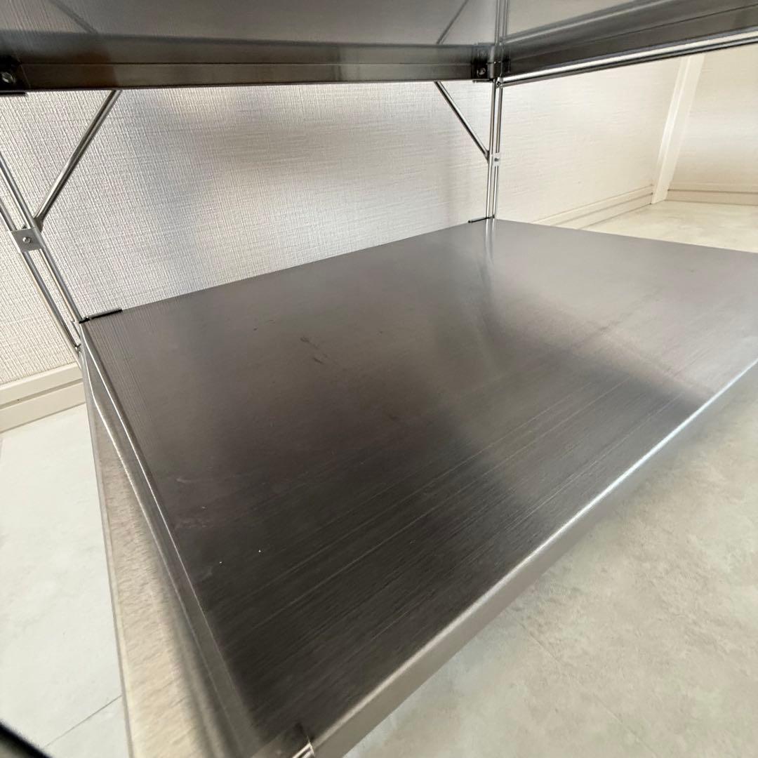 【引取】無印良品ステンレスユニットシェルフステンレス棚セット大+サイドパネル+棚