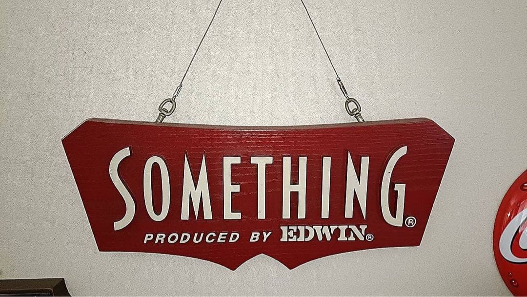 Something　EDWIN エドウィン　看板　プレート　販促物