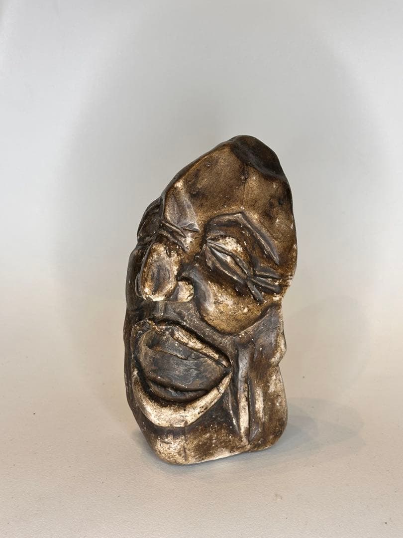 奇石 人面形 自然石 観賞石 時代物 置物