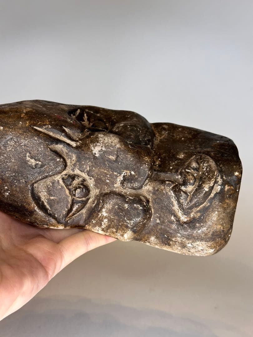 奇石 人面形 自然石 観賞石 時代物 置物