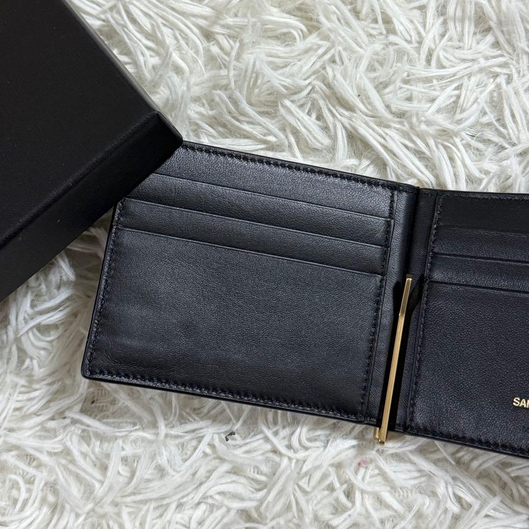 ⭐️新品未使用⭐️　サンローラン　YSL　カサンドラロゴ　クロコ型押　マネークリップ