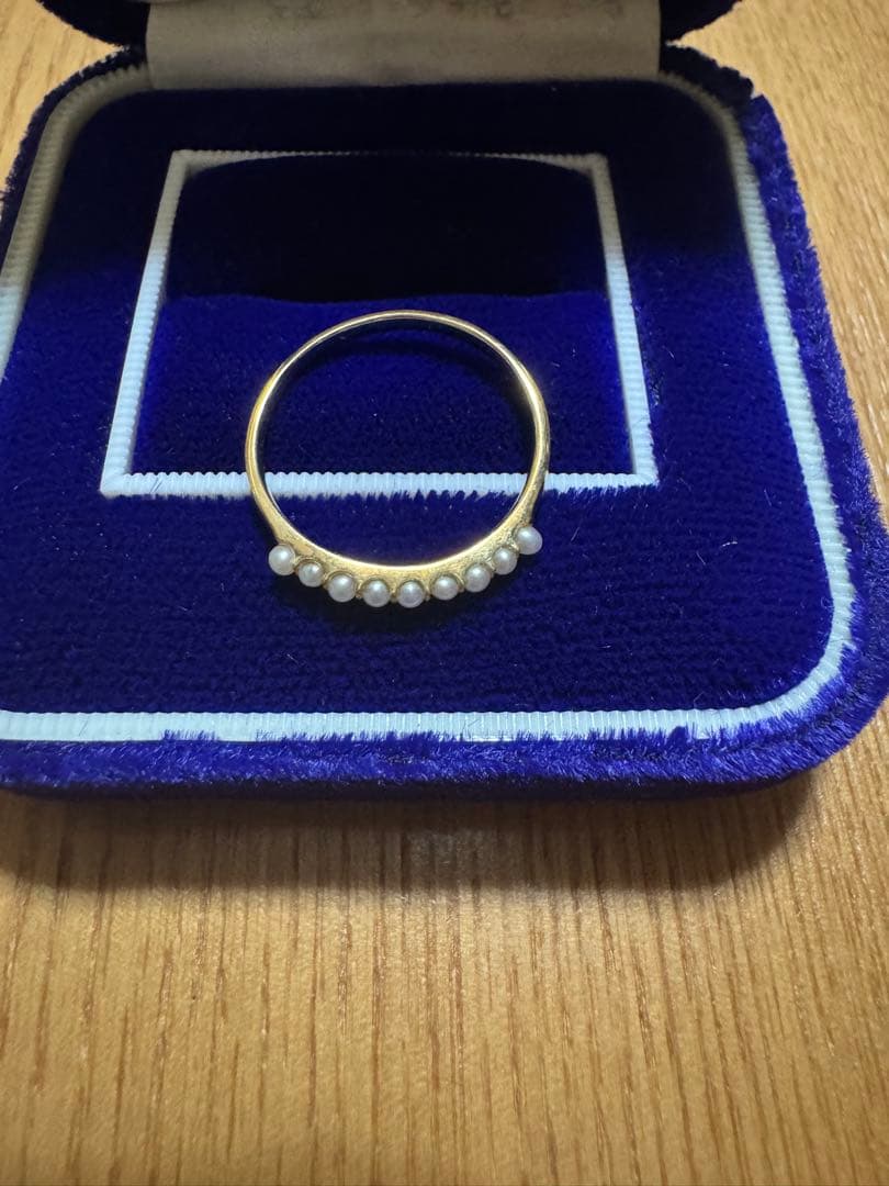 K18YG 淡水真珠 ナチュラルホワイトリング