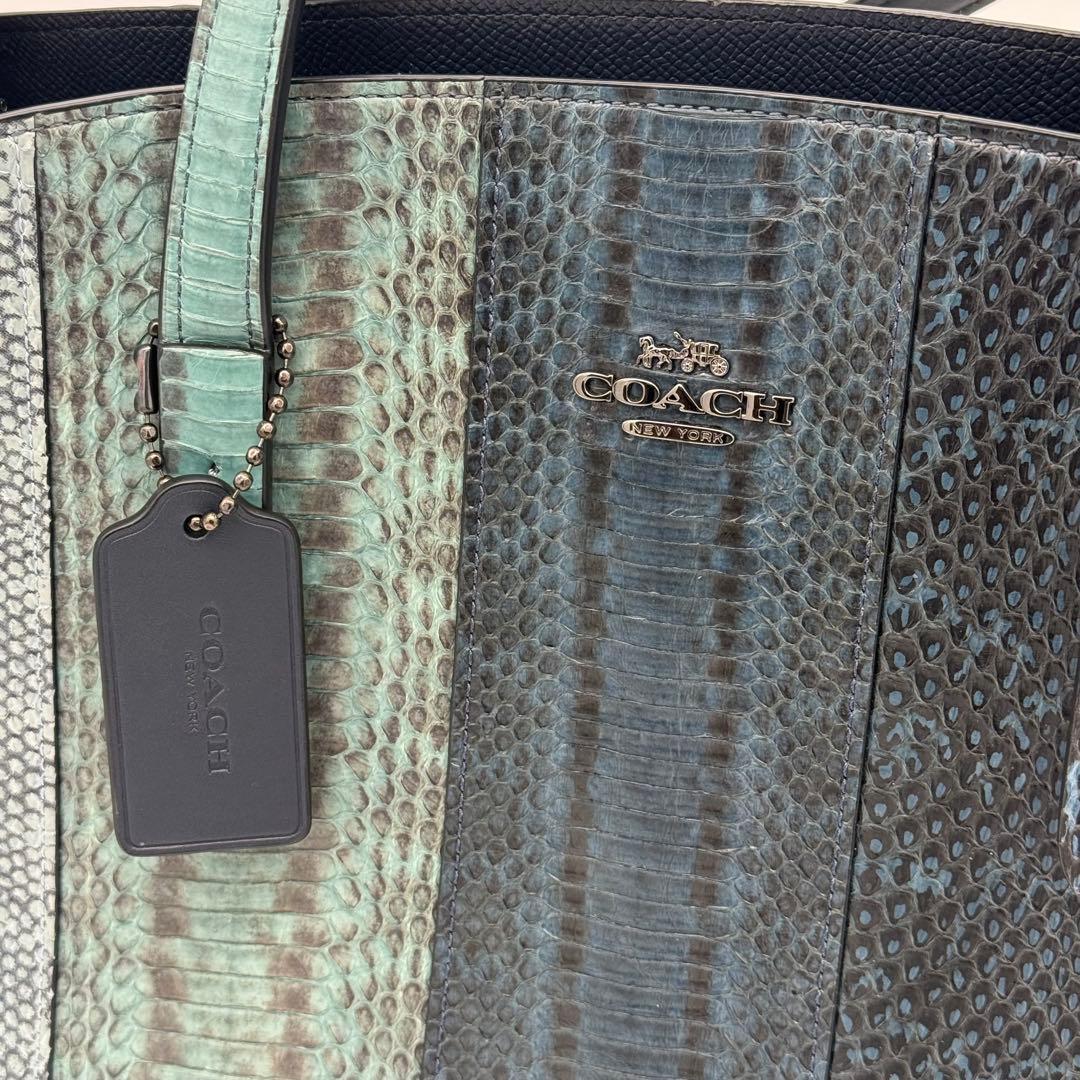 COACH チャーリーキャリーオール ヘビ革 ショルダーバッグ