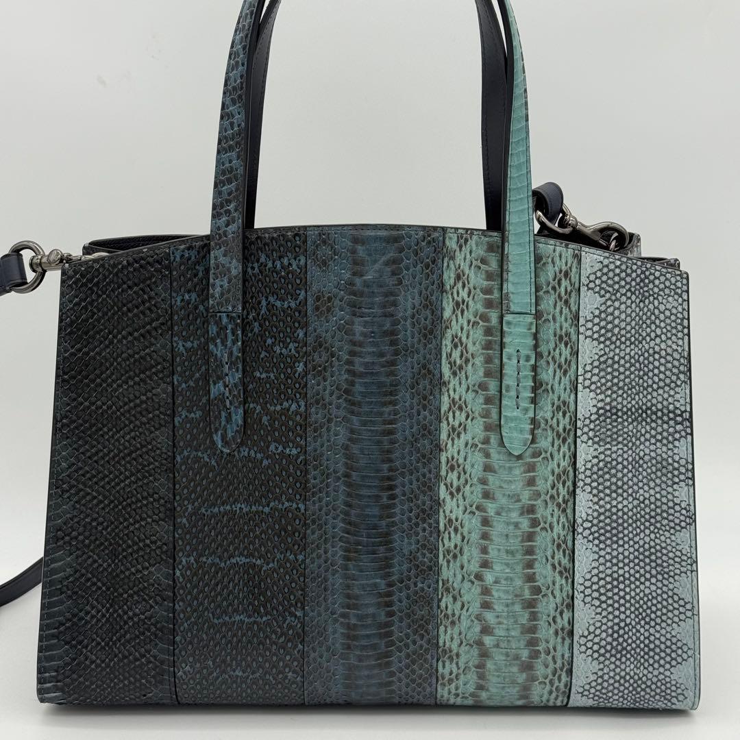 COACH チャーリーキャリーオール ヘビ革 ショルダーバッグ
