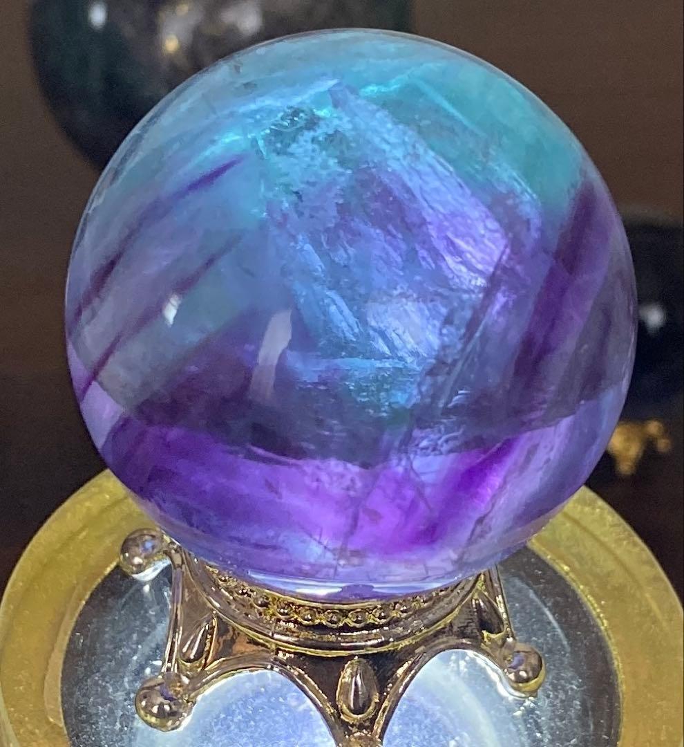 フローライト　スフィア4個セット　パイライトイン　ブルフロなど