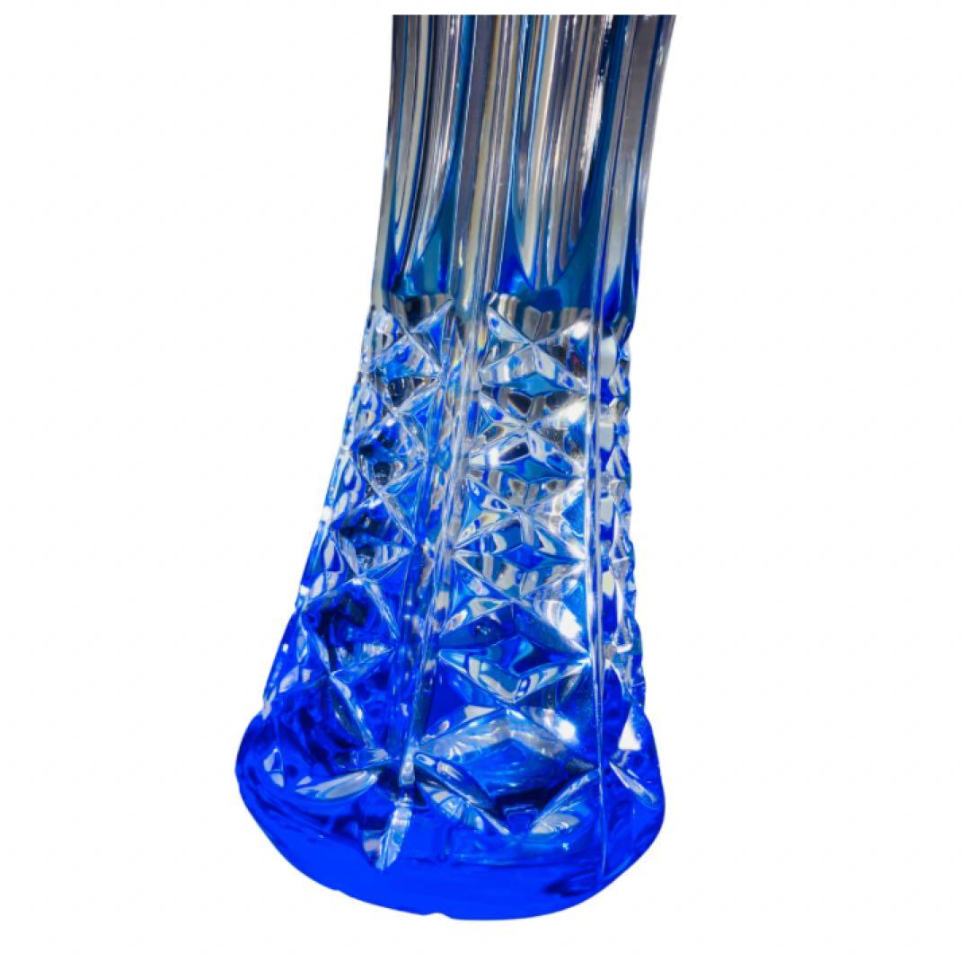 KAMEI GLASS シュヴァリエ Chevalier クリスタル花瓶 ブルー