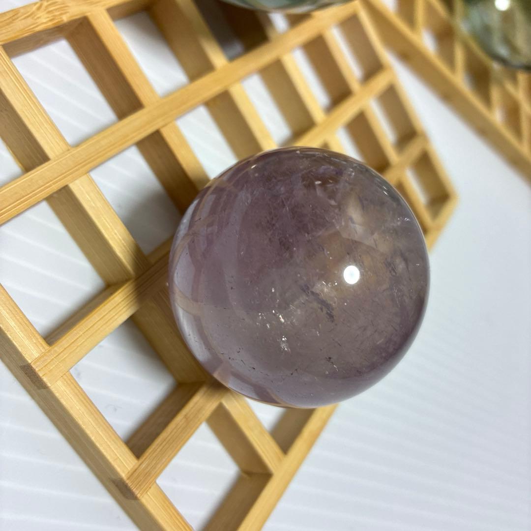 《浮玉　パワーストーン　水晶　木製台座》置物飾り物インテリア装飾　風流　10点