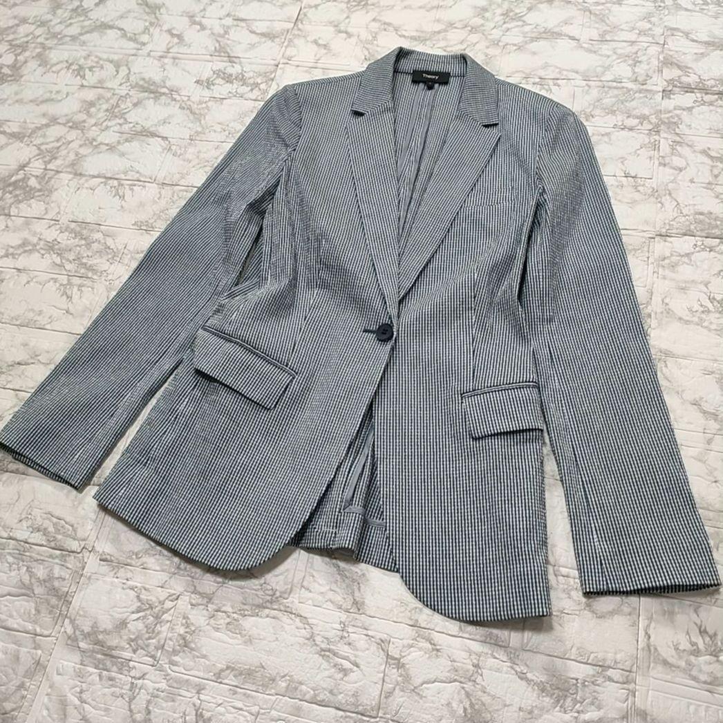 【未使用級】Theory セットアップスーツ シアサッカー チェック ブルー S