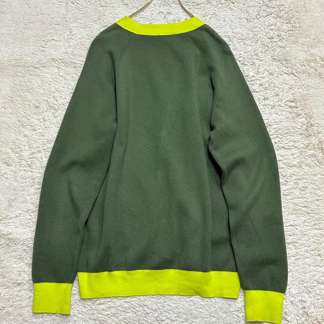 CABaN キャバン コットンカシミヤ カーディガン バイカラー L