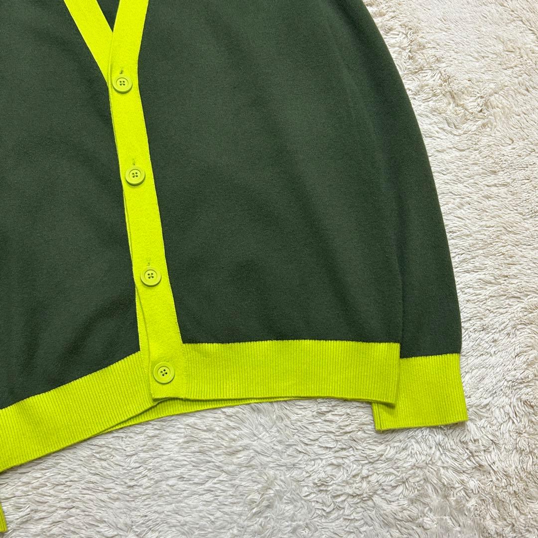 CABaN キャバン コットンカシミヤ カーディガン バイカラー L