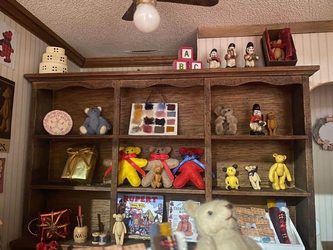 希少 特大 作家さん ドールハウス テディベア 手芸屋さん ミニチュア