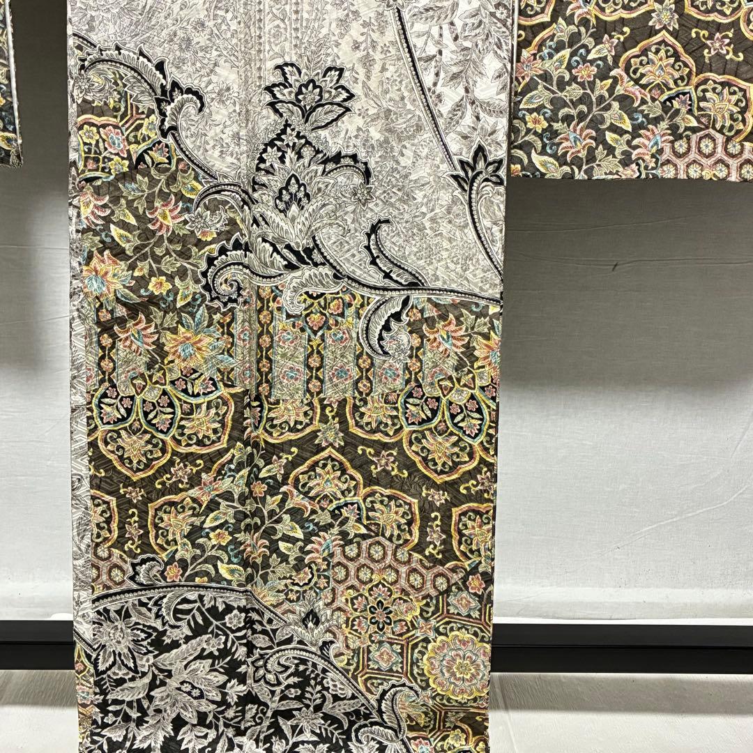 D131 振袖 二代目更甚 江戸更紗 華文 正絹 着物 袷 極美品