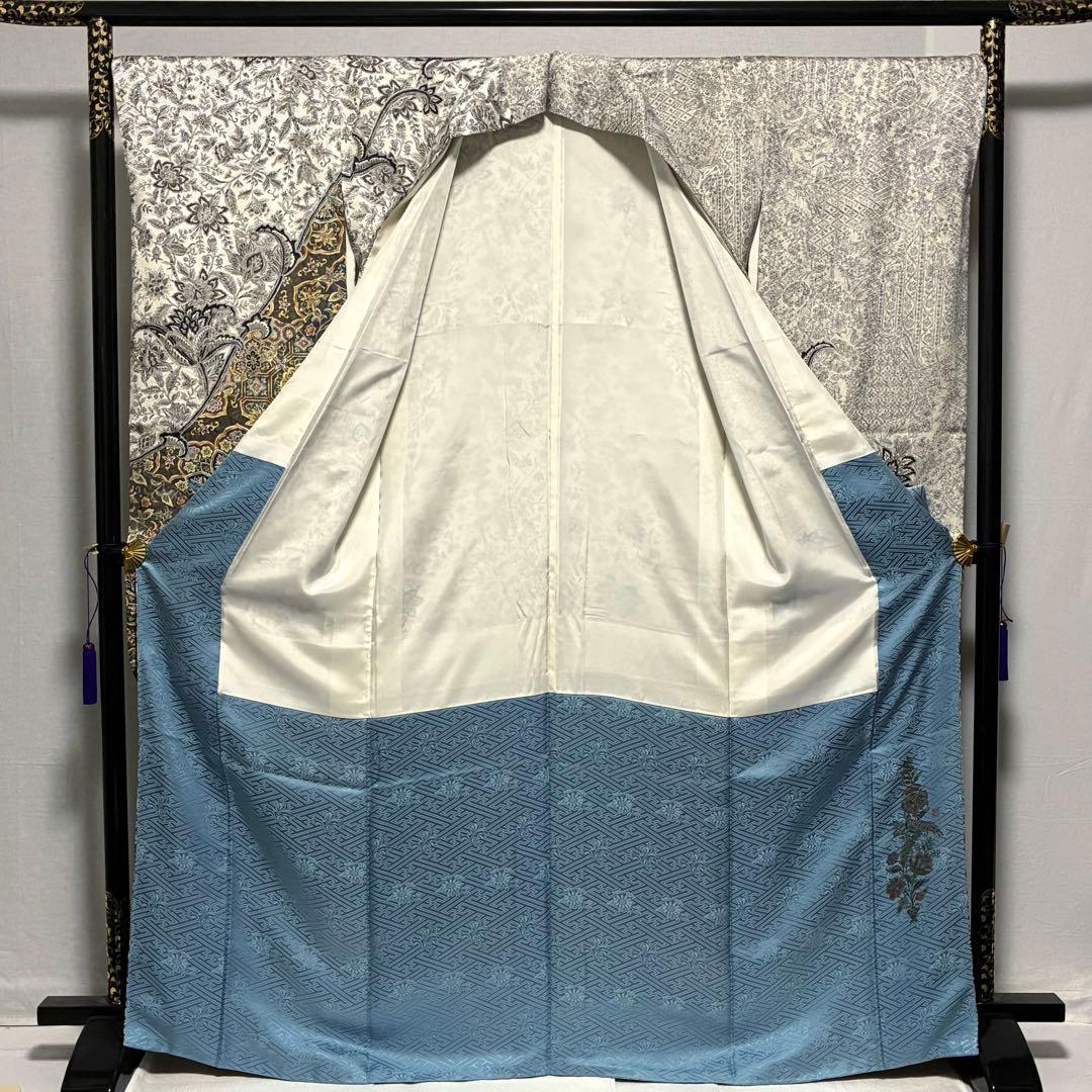 D131 振袖 二代目更甚 江戸更紗 華文 正絹 着物 袷 極美品