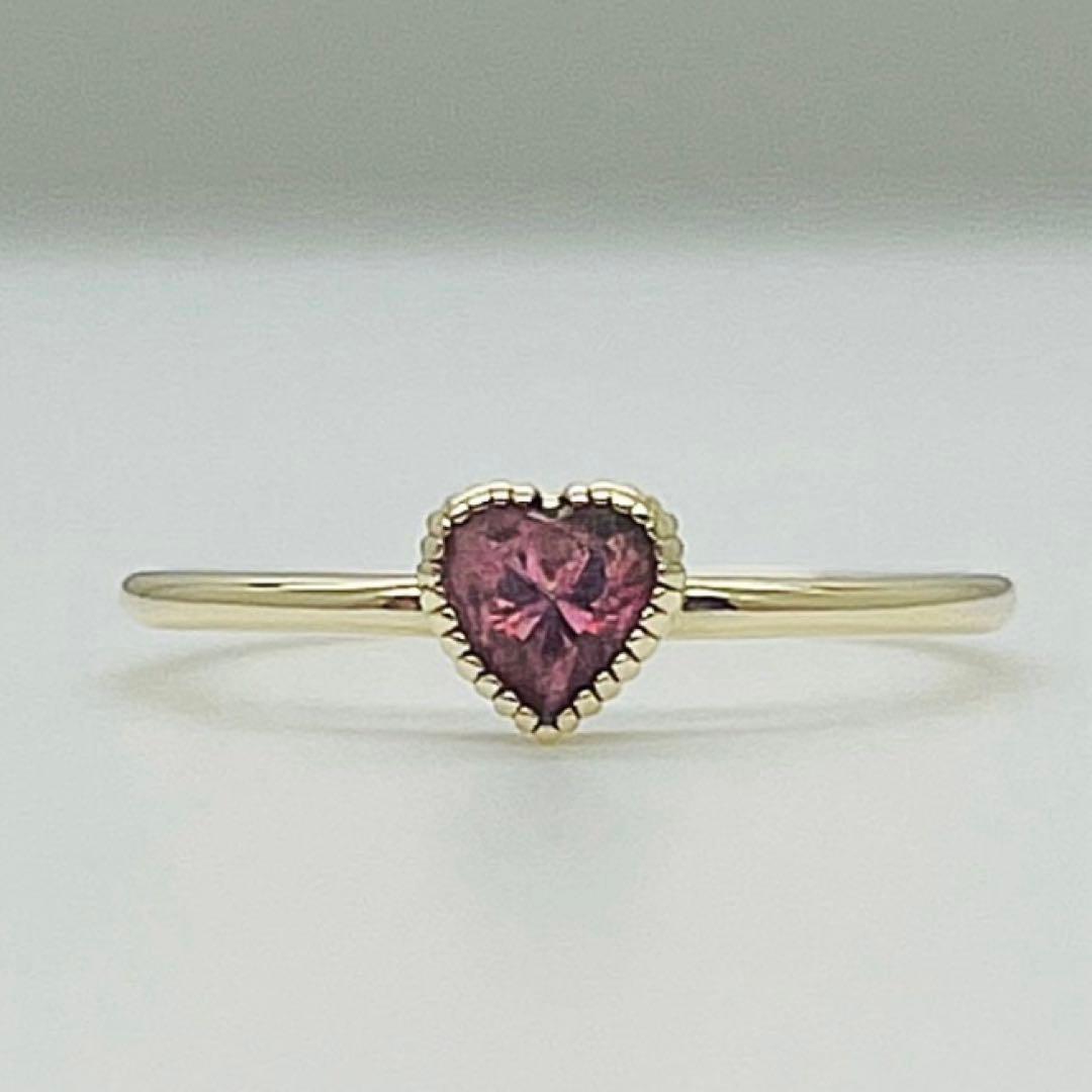 A•D•A k10 YG ハート ルビー リング　　8号