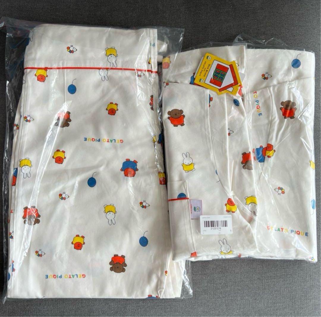 正規品☆ジェラートピケ ミッフィー 総柄ネルシャツ パンツ セットアップ