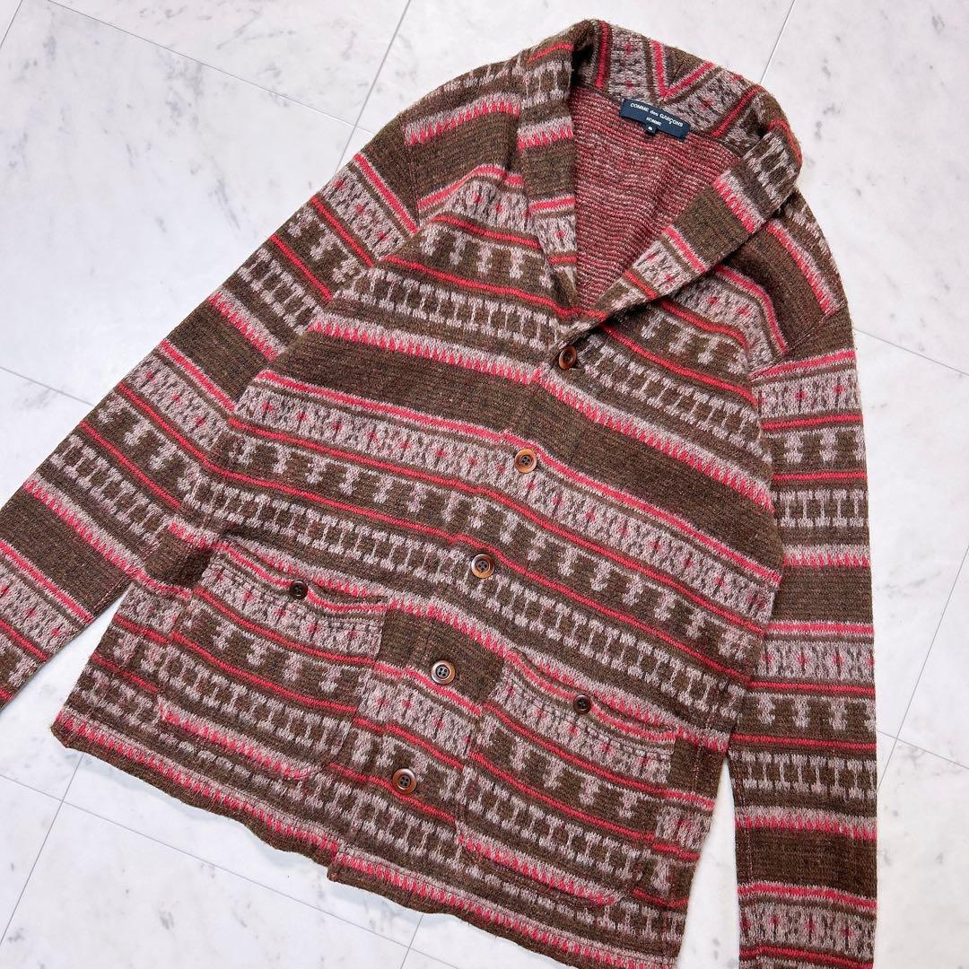 コムデギャルソンオム ネイティブ柄 カーディガン S AD2013