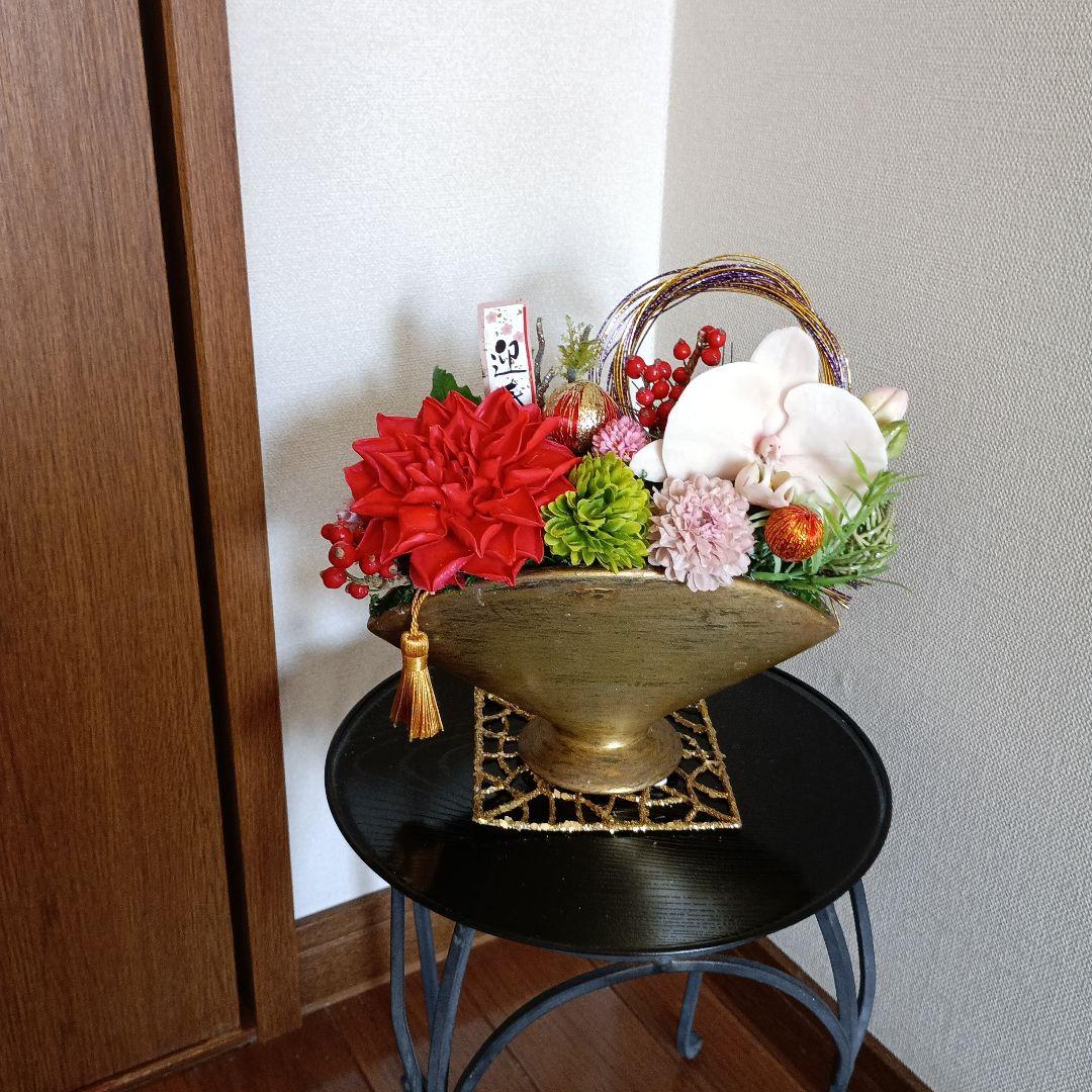 専用　芍薬アレンジ　迎春花　お正月アレンジ　クレイフラワー 樹脂粘土