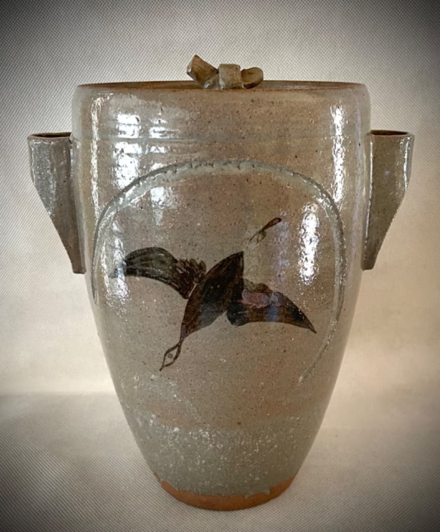 虫明焼 雁 水差 茶道具 / サイズ 高 22cm 口径 13.5cm