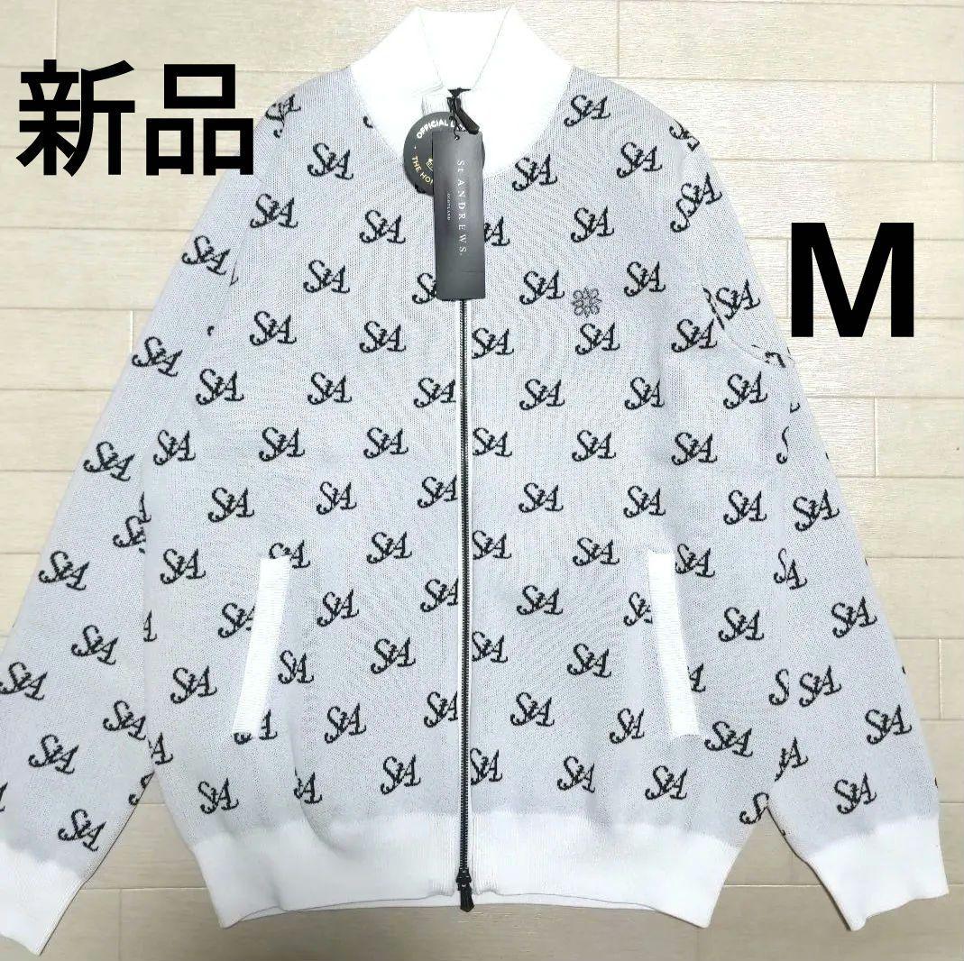 再再再値下新品セントアンドリュース　ニットジャケットМ白定価22000円秋冬