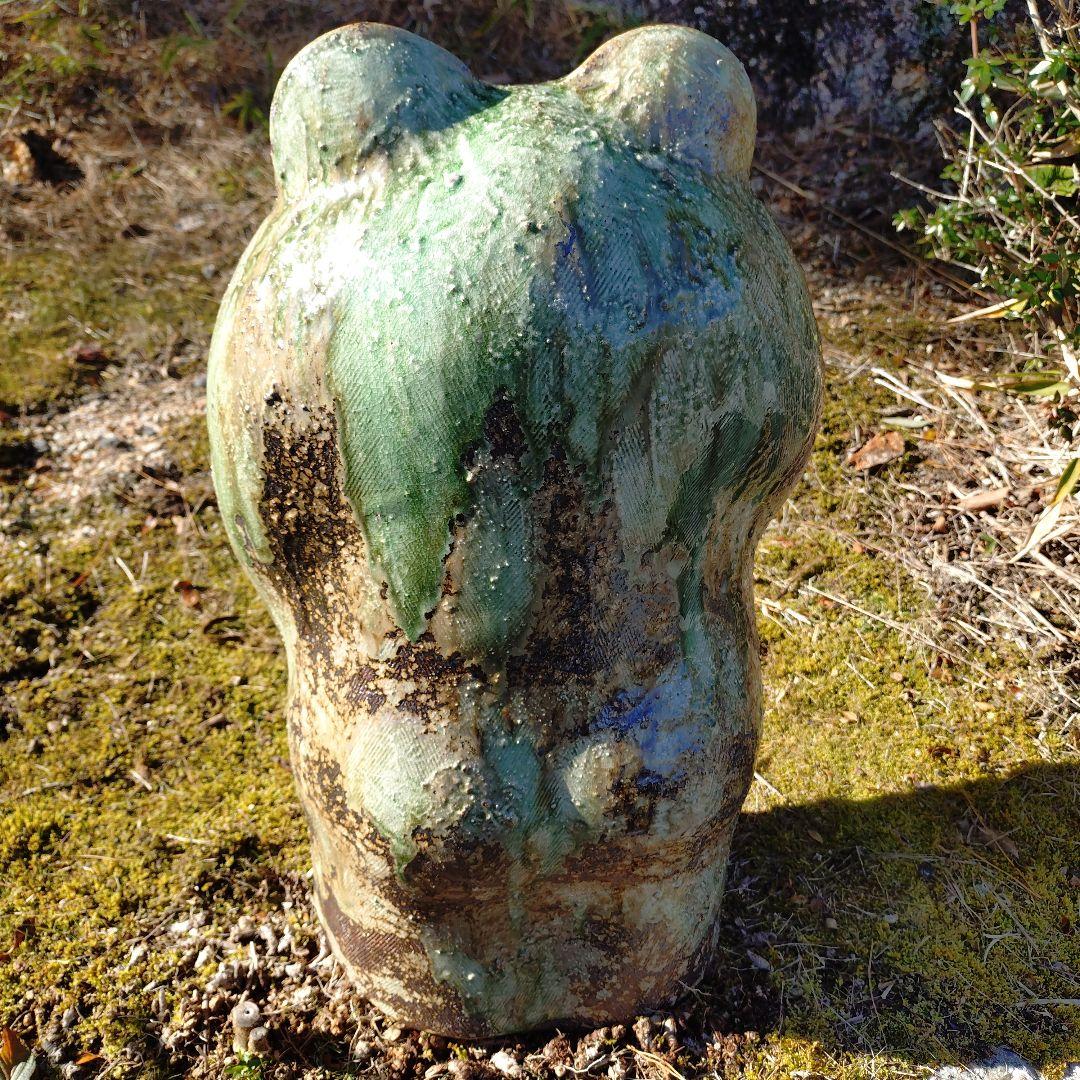 信楽焼　手作り出目笑い立ち蛙　(特大) 52cm　蛙　カエル　かえる