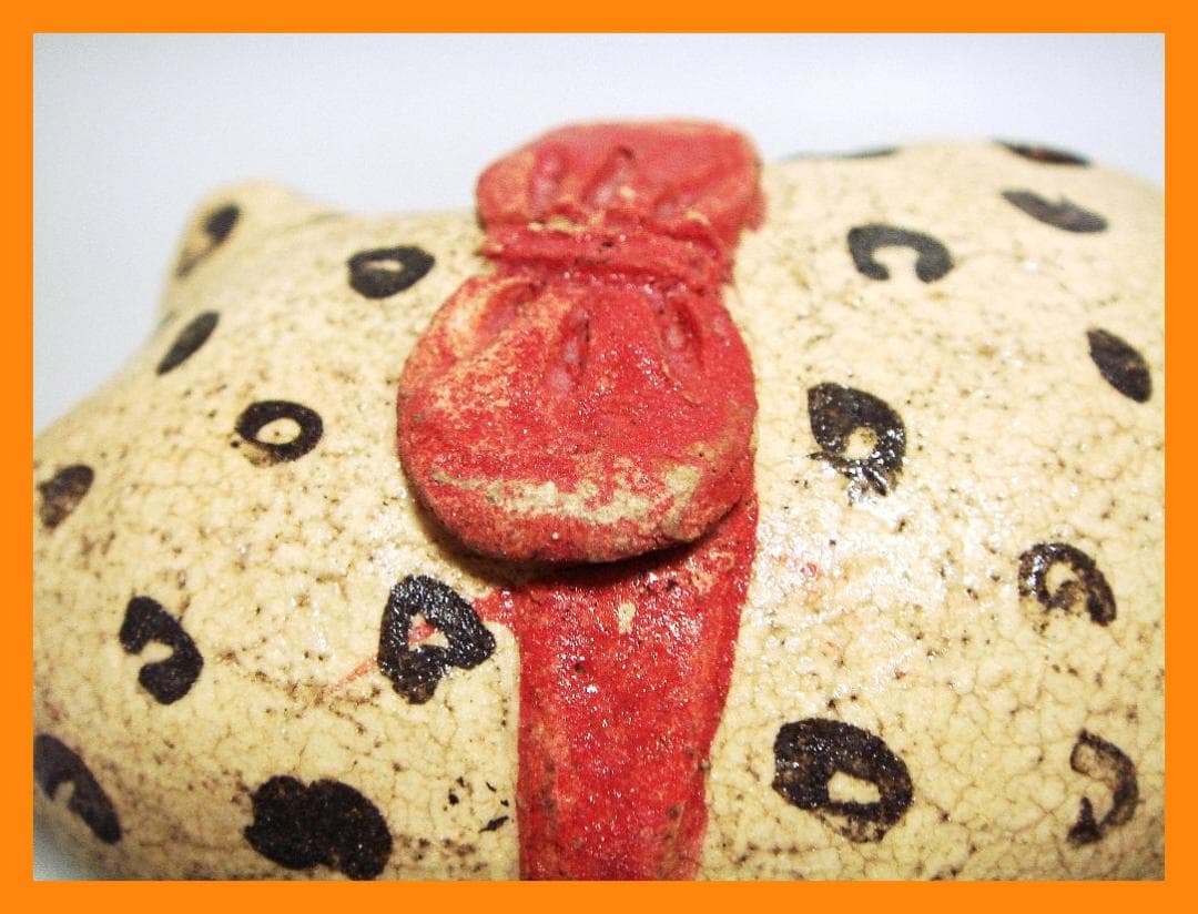 mf611⑤『ユキヒョウ 眠り猫』陶器　/骨董品 古美術 アンティーク 古玩