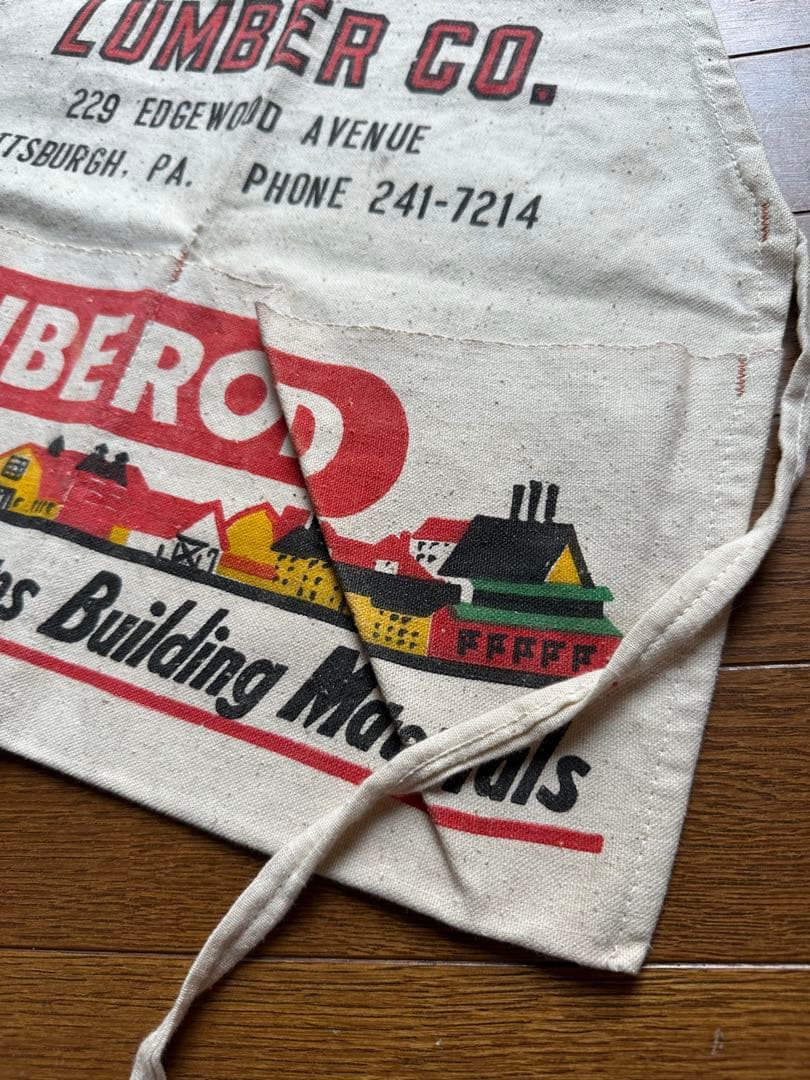 ヴィンテージ エプロン プリント ビンテージ