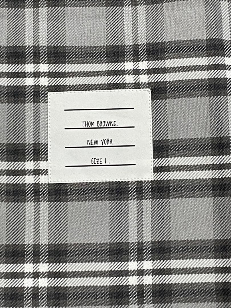 【美品】Thom Browne 袖テープ チェックシャツ サイズ1