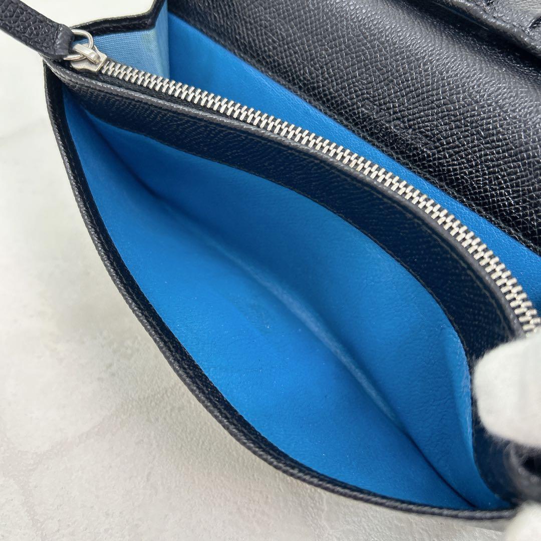 美品✨ブルガリ BVLGARI ロゴリング 長財布 ブラック 黒 シルバー金具