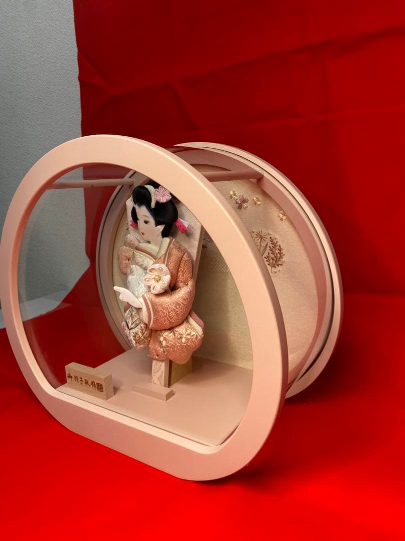 羽子板　円形アクリルケース７号・サイズ間口約３４×奥行約１６×高さ約２９㎝