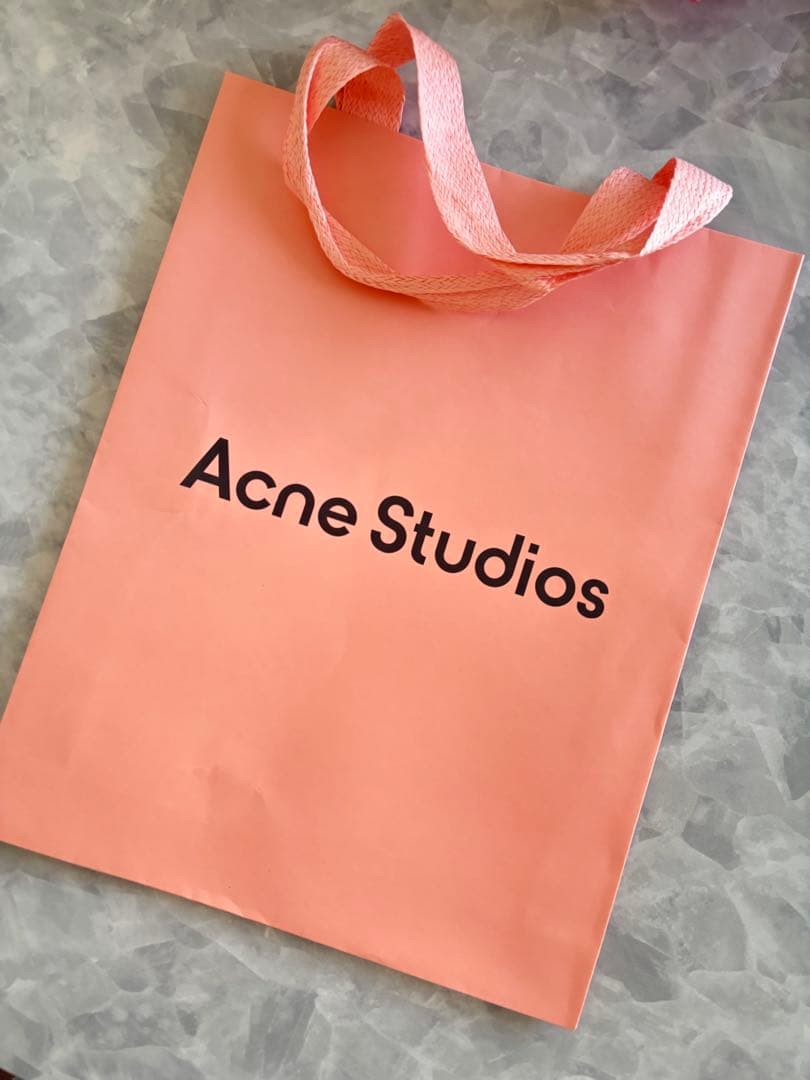 美品Acne Studiosチェックマフラーブルー