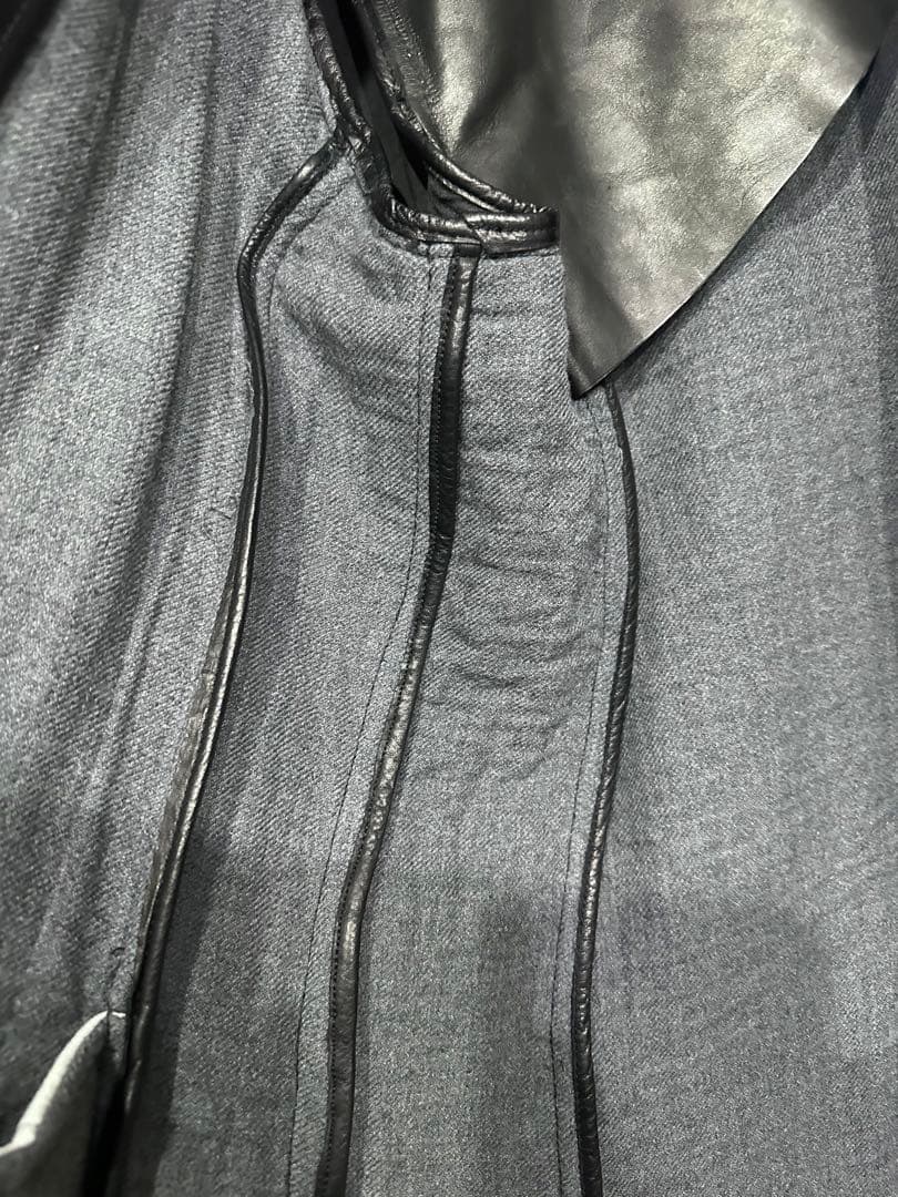 【定価17万】BACKLASH袖レザーツイードコート/バックラッシュライダース革